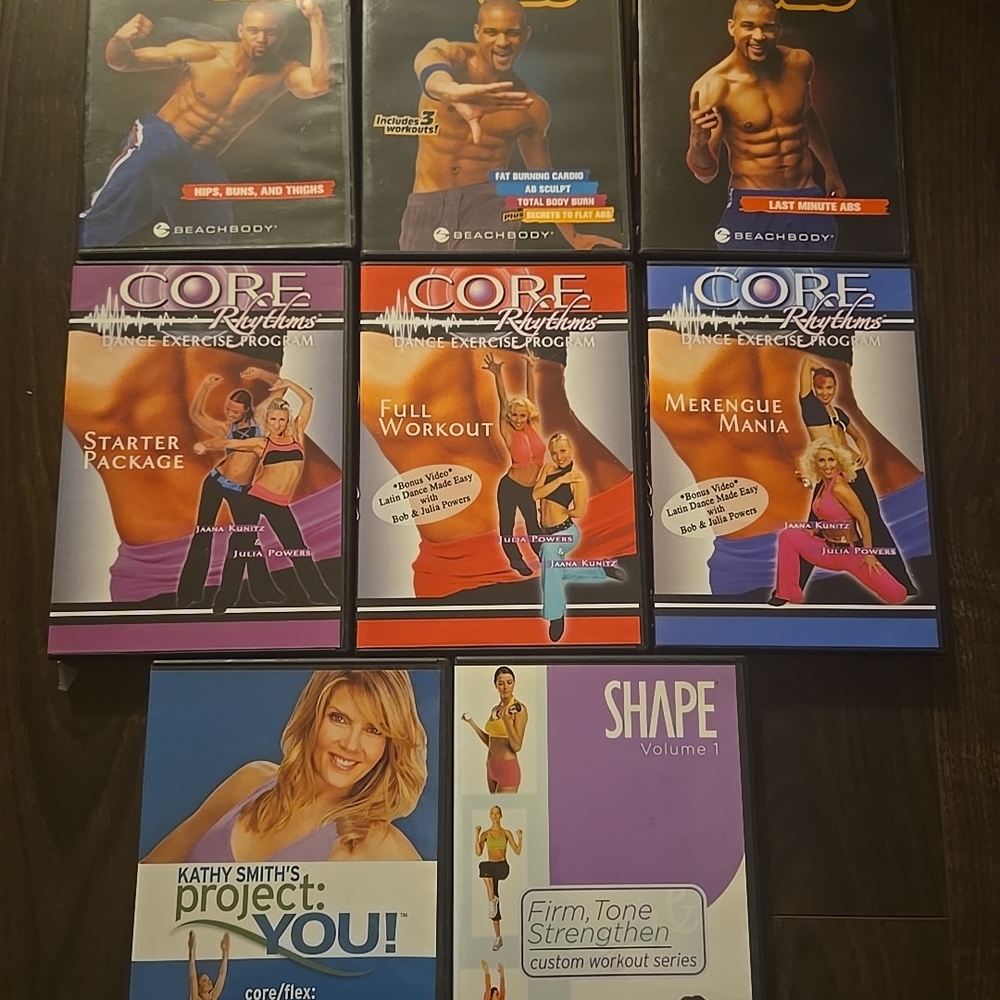 Beachbody Workout DVD Set – Blue, Purple, Orange, Red, Black